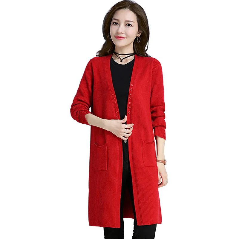 Кардиган женский осень 2020 корейский стиль свободный трикотажный свитер средней