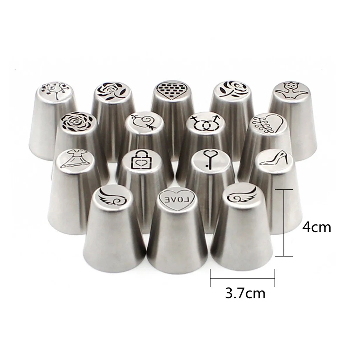 New 21 Pcs Set Icing Nozzles Valentine's Day Icing Piping Nozzles Stainless Steel Tips Cream Pastry Cake Decorating Baking Tool
New 21 Pcs Set Icing Nozzles Valentine's Day Icing Piping Nozzles Stainless Steel Tips Cream Pastry Cake Decorating Baking Tool