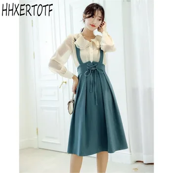 2020 spring Casual temperament ruffled long sleeve shirt +Retro Skirt French Strap Skirt Sets
2020 spring Casual temperament ruffled long sleeve shirt +Retro Skirt French Strap Skirt Sets
