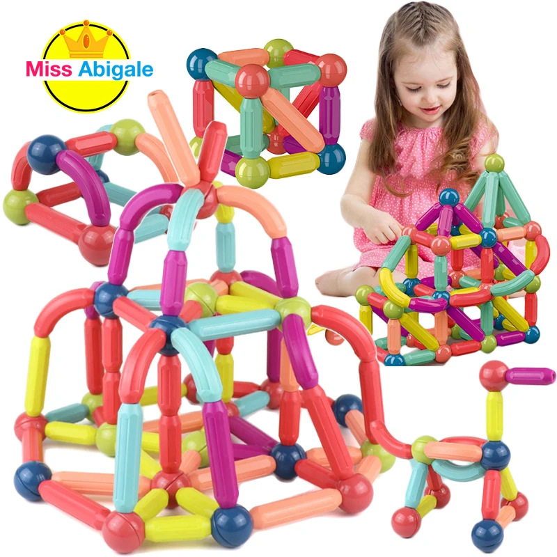144Pcs Big Size Magnetic Stick Building Blocks Game Magnets Children Set Kids for Toy Bricks | Игрушки и хобби