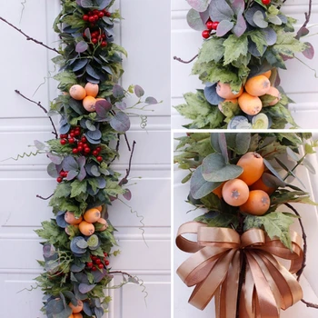 Autumn Harvest Decoration Garland Wreath Artificial Fruit Leaves Door Ornaments H58C 
Autumn Harvest Decoration Garland Wreath Artificial Fruit Leaves Door Ornaments H58C