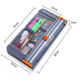 A4 Photo Paper Cutter Photo Trimmer Ruler Home Office Arts with Storage Box