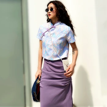 Chinese Style Vintage Mandarin Collar Short Sleeve Crop Top Women Irregular Ruffles Package Hip Skirt Clothes For Women SL310
Chinese Style Vintage Mandarin Collar Short Sleeve Crop Top Women Irregular Ruffles Package Hip Skirt Clothes For Women SL310