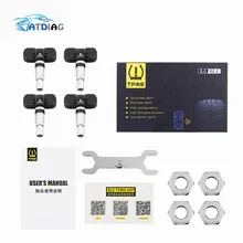 Bluetooth 5.0 TPMS Car Tire Pressure Monitor System With 4 Sensors For iOS Android Mobile Phone APP Monitoring Alarm Bluetooth 5.0 TPMS Car Tire Pressure Monitor System With 4 Sensors For iOS Android Mobile Phone APP Monitoring Alarm