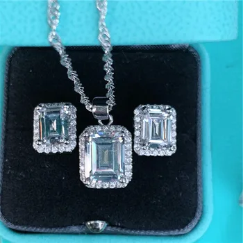 Valuable Pendant Earring Jewelry set Real 925 sterling silver bijou Pave cz Wedding necklace Earrings for women Bridal Jewelry
Valuable Pendant Earring Jewelry set Real 925 sterling silver bijou Pave cz Wedding necklace Earrings for women Bridal Jewelry