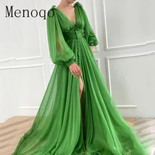 2021 Long Puff Sleeves Prom Dresses V-Neck Pleats Chiffon Princess Evening Gowns Women Party Dress Plus Size
2021 Long Puff Sleeves Prom Dresses V-Neck Pleats Chiffon Princess Evening Gowns Women Party Dress Plus Size
