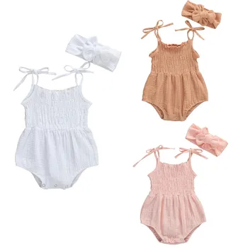 0-18M NEW Summer Newborn Baby Girls Clothing Solid Cotton Linen Romper Bodysuits Sleeveless Strap Jumpsuits +Headband
0-18M NEW Summer Newborn Baby Girls Clothing Solid Cotton Linen Romper Bodysuits Sleeveless Strap Jumpsuits +Headband
