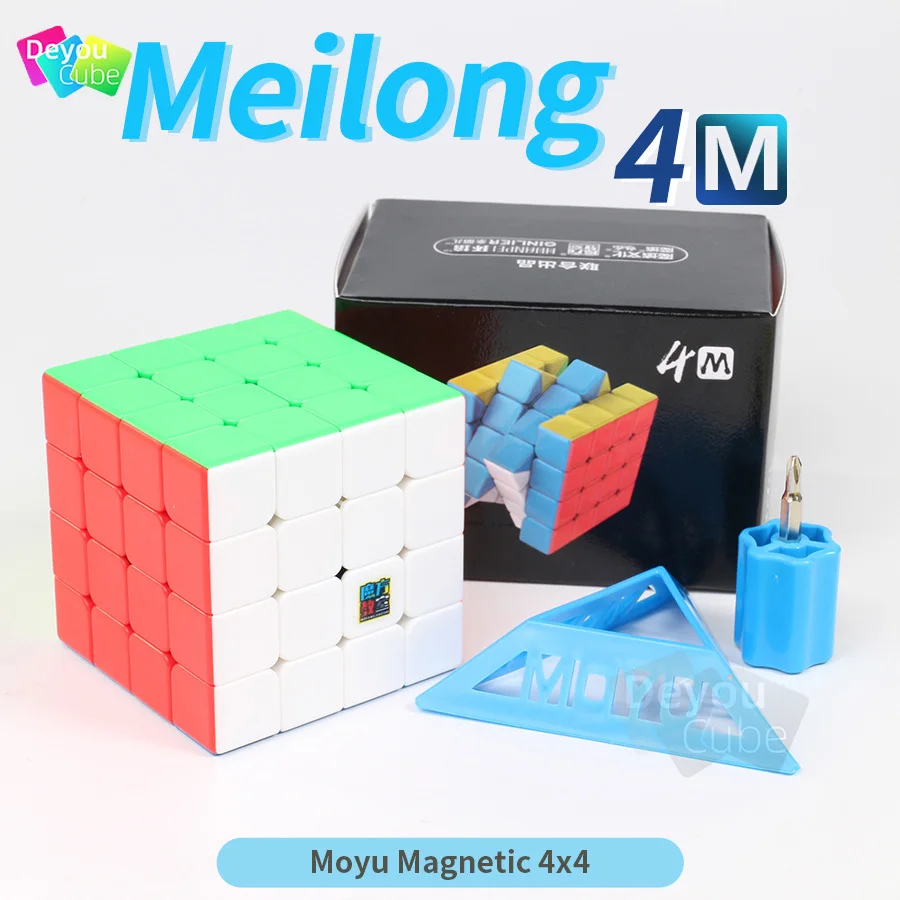 Фото Магнитный кубик 4x4 Moyu Meilong M 4x4x4 скоростной волшебный пазл безфитильный Magico