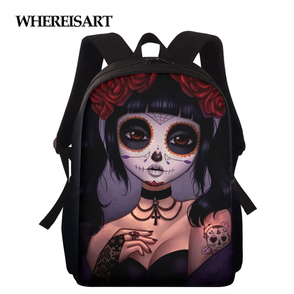 WHEREISART Teenagers Cartoon Gothic Girls Print School Backpack Personality Bagpack for Children Student Cool School Backbag
WHEREISART Teenagers Cartoon Gothic Girls Print School Backpack Personality Bagpack for Children Student Cool School Backbag