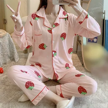 Women Sleepwear Pajamas Sets Autumn Lovely Sweet Cute Cartoon Printed Long Sleeve Pajama Set Female Tops Long Pants Sleepwear
Women Sleepwear Pajamas Sets Autumn Lovely Sweet Cute Cartoon Printed Long Sleeve Pajama Set Female Tops Long Pants Sleepwear