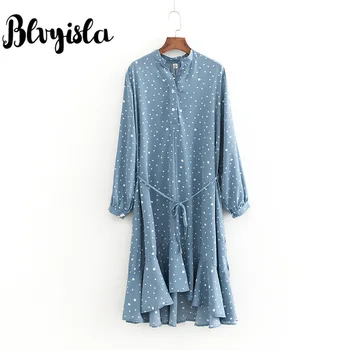 Blvyisla 4XL Oversize Small V-neck Long Sleeve Dot Print Irregular Mermaid Dress Female Loose Sashes Spring Vintage Long Dresses
Blvyisla 4XL Oversize Small V-neck Long Sleeve Dot Print Irregular Mermaid Dress Female Loose Sashes Spring Vintage Long Dresses