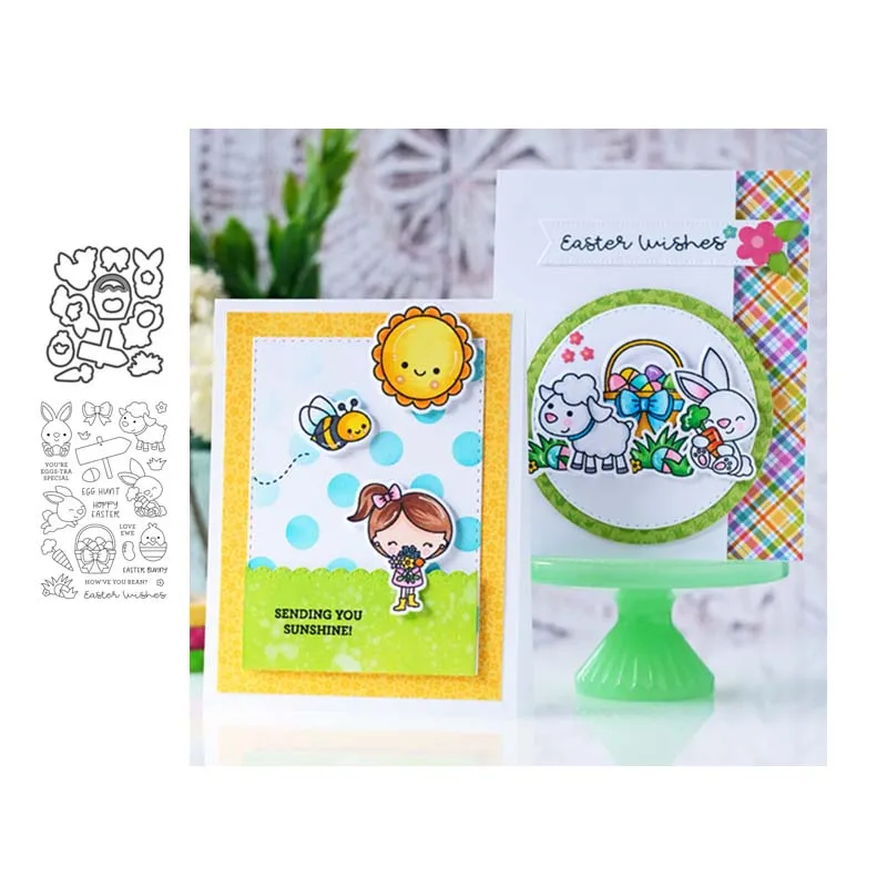 Rabbit and sheep Metal Cutting Dies and clear stamps Stencils for DIY Scrapbook Photo Album Paper Card Decorative Embossing
Rabbit and sheep Metal Cutting Dies and clear stamps Stencils for DIY Scrapbook Photo Album Paper Card Decorative Embossing