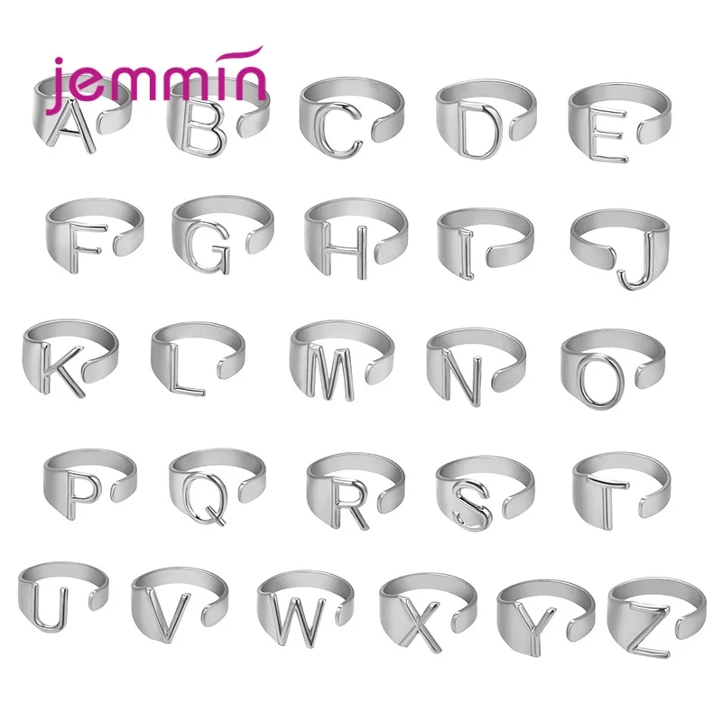 New Wide Hollow A-Z Letter 925 Sterling Silver Adjustable Open Size Ring Initials Name Alphabet Female Party Fashion Jewelry
New Wide Hollow A-Z Letter 925 Sterling Silver Adjustable Open Size Ring Initials Name Alphabet Female Party Fashion Jewelry