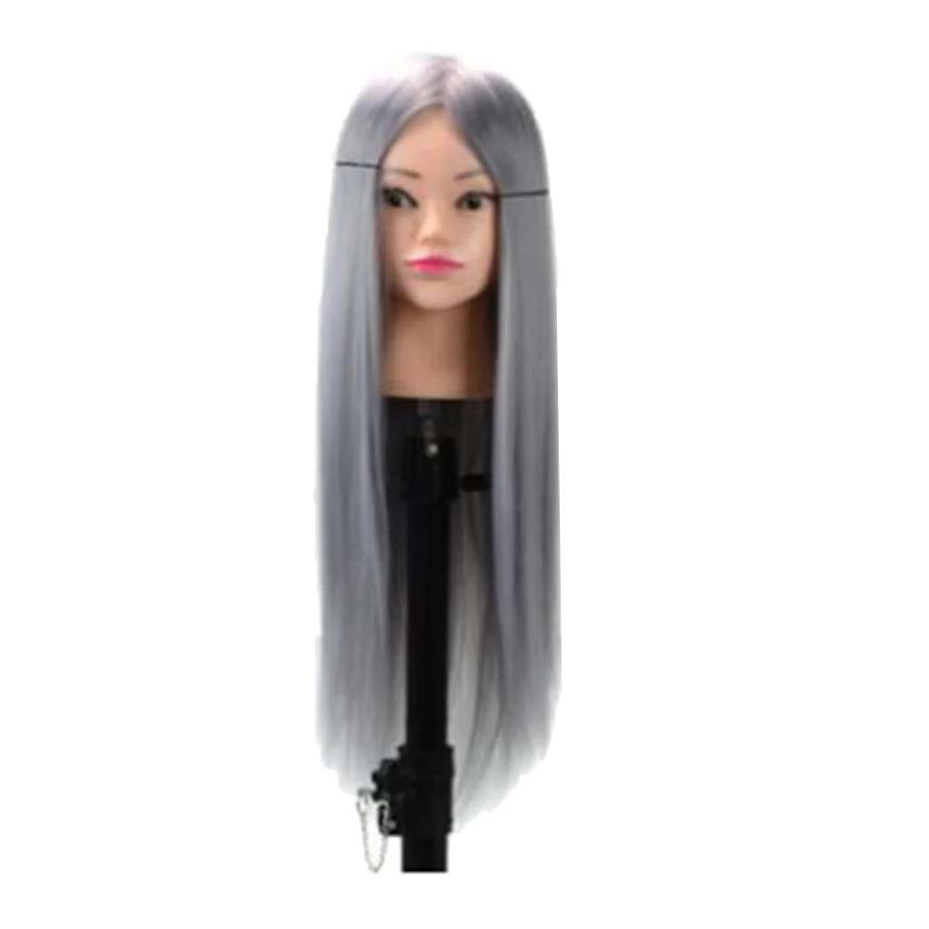 23'' Hair Styling Mannequin Head Training Cosmetology Doll Head w/ Clamp Gray 23'' Hair Styling Mannequin Head Training Cosmetology Doll Head w/ Clamp Gray
