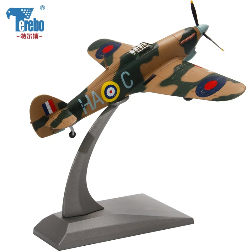 

Te er bo 1: 72 Hurricane Fighter Plane World War II Model Plane Alloy Model Decoration Military Finished Product Collection