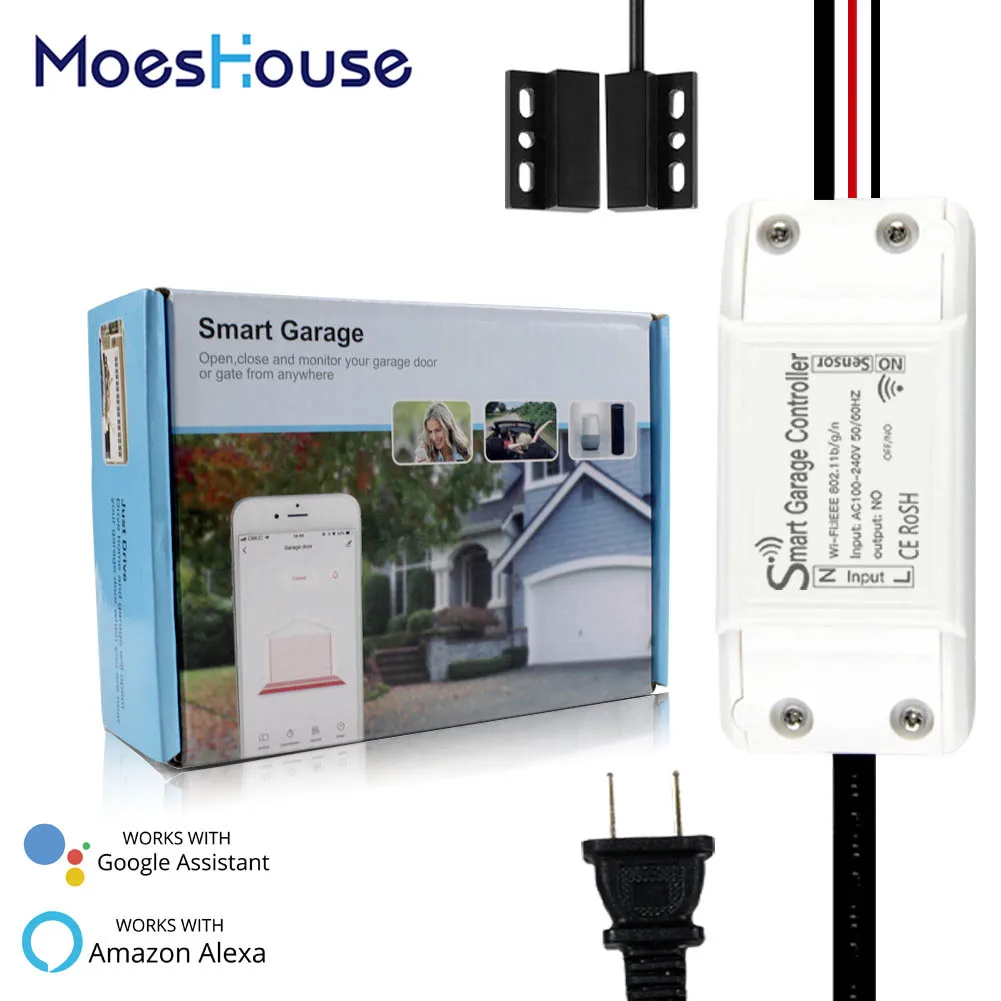 Smart WiFi Garage Door Controller Smart Life APP Remote Open Close Monitor Compatible With Alexa Echo Google Home No Hub Require
Smart WiFi Garage Door Controller Smart Life APP Remote Open Close Monitor Compatible With Alexa Echo Google Home No Hub Require