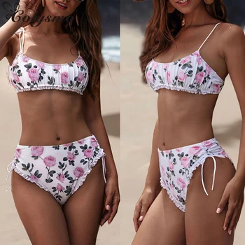 Colysmo Flower Print Sexy Two Piece Swimsuit Women Retro Swimwear Beachwear Push-Up Padded Bra Bathing Suit Bikini Set Swim Wear 
Colysmo Flower Print Sexy Two Piece Swimsuit Women Retro Swimwear Beachwear Push-Up Padded Bra Bathing Suit Bikini Set Swim Wear