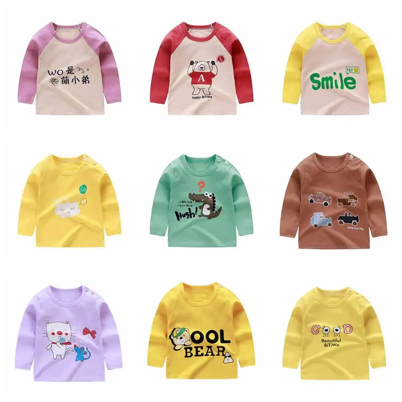 Новые футболки с длинными рукавами для маленьких девочек буквами Модная