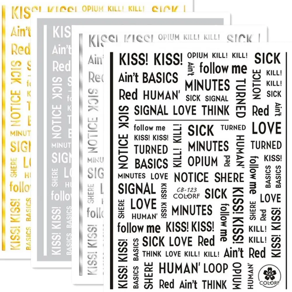 Newest CB-123 lettering design 3D nail art sticker decal stamping back gule DIY nail decoration tools
Newest CB-123 lettering design 3D nail art sticker decal stamping back gule DIY nail decoration tools