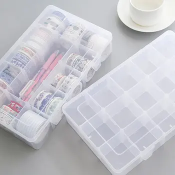 15 Grids Desktop Tape Storage Box Mini Paper Sticker Tape Box Transparent Plastic Case Crafts Organizer Art Supplies
15 Grids Desktop Tape Storage Box Mini Paper Sticker Tape Box Transparent Plastic Case Crafts Organizer Art Supplies