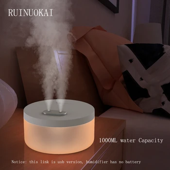 1000ML Home Air Humidifier 2 Mist Outlet White USB Car Mist Maker Ultrasonic Aromatherapy Aroma Diffuser with Romantic LED Lamp
1000ML Home Air Humidifier 2 Mist Outlet White USB Car Mist Maker Ultrasonic Aromatherapy Aroma Diffuser with Romantic LED Lamp