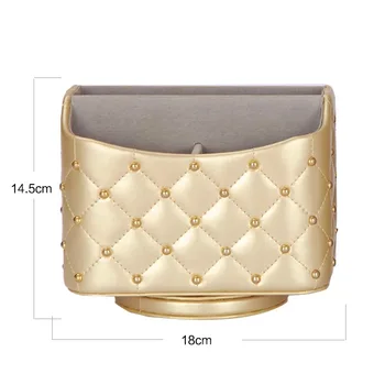 European style golden PU leather organizer Rotary home/office desktop storage box remote control/key organizations handmade
European style golden PU leather organizer Rotary home/office desktop storage box remote control/key organizations handmade