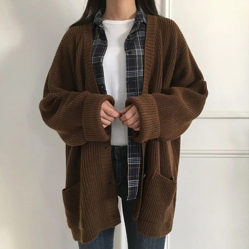 NORMOV Autumn Winter Women Sweaters Loose Long Sleeve Pockets Single Breasted Polyester Cardigans Casual Solid Sweaters
NORMOV Autumn Winter Women Sweaters Loose Long Sleeve Pockets Single Breasted Polyester Cardigans Casual Solid Sweaters
