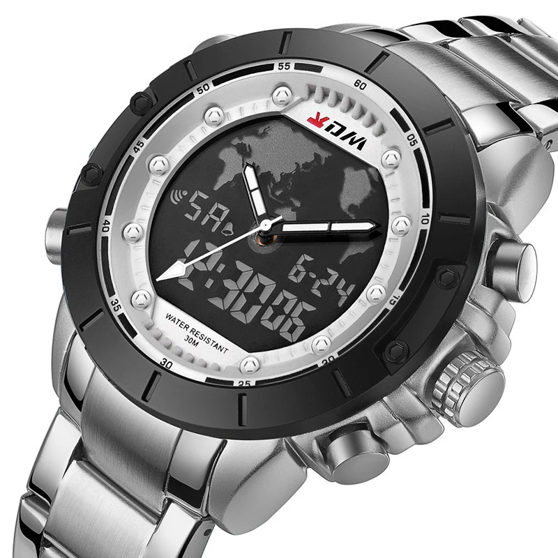 Men's Quartz Watch Double Display Hot Sale Double Display Men's Multifunction 2020al Outdoor Sports Waterproof Steel Band Watch
Men's Quartz Watch Double Display Hot Sale Double Display Men's Multifunction 2020al Outdoor Sports Waterproof Steel Band Watch