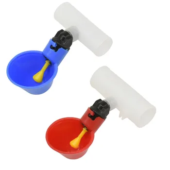 

4 pcs Chicken Nipple Drinker Farm Drinking Equipment Bowl Birds Quail Chickens Interface 20mm/25mm Red Blue Bird Drinkers