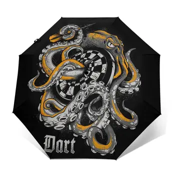 Automatic Umbrella Rain Women Three-folding Umbrella Octopus Wrapped Around Dart Board Windproof Umbrella Waterproof parasol 
Automatic Umbrella Rain Women Three-folding Umbrella Octopus Wrapped Around Dart Board Windproof Umbrella Waterproof parasol