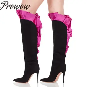 New New Runway Fashion Black Knee HIgh Boots Sexy Pointed Toe Pleated Thin HIgh Heel Boots Shoes Ladies 
New New Runway Fashion Black Knee HIgh Boots Sexy Pointed Toe Pleated Thin HIgh Heel Boots Shoes Ladies
