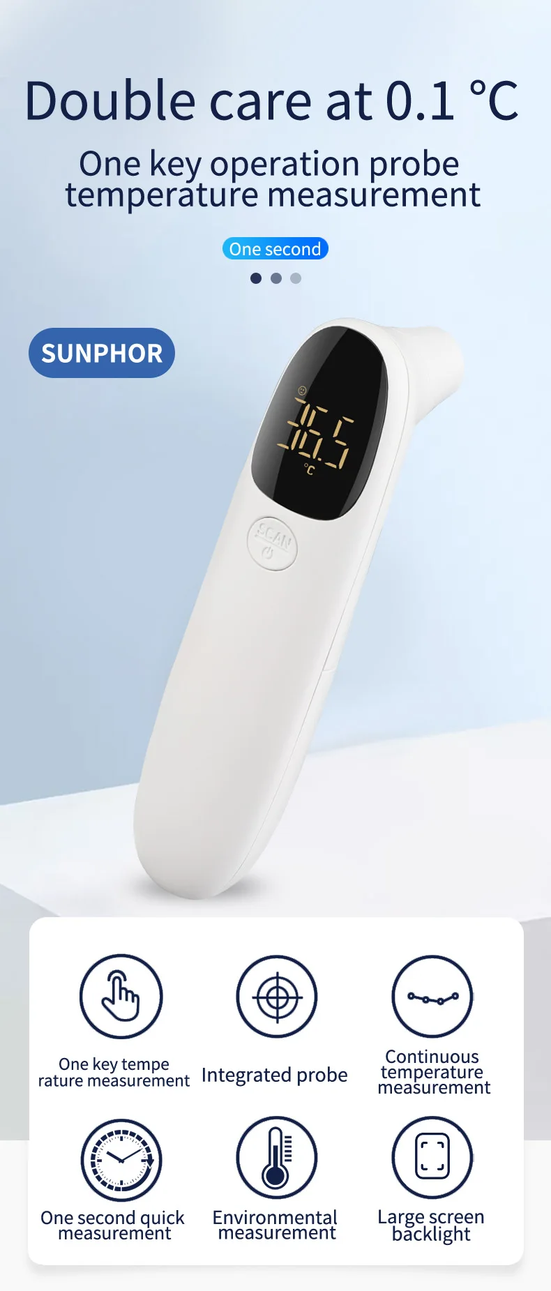 Generic Noncontact Infrared Temperature Sensor, Forehead Thermometer, Smart Sensor, Automatic