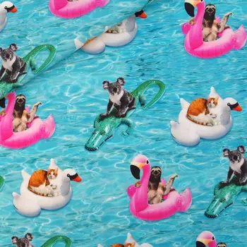 140cmx50cm - Cotton Poplin Fabric, animal fabric, crocdile,koala and cat 
140cmx50cm - Cotton Poplin Fabric, animal fabric, crocdile,koala and cat