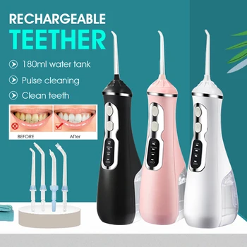 Oral Irrigator USB Rechargeable Dental Water Flosser 180ml Large Capacity Water Tank 3 Modes Pulse Tooth Stains Tartar Tool Home
Oral Irrigator USB Rechargeable Dental Water Flosser 180ml Large Capacity Water Tank 3 Modes Pulse Tooth Stains Tartar Tool Home