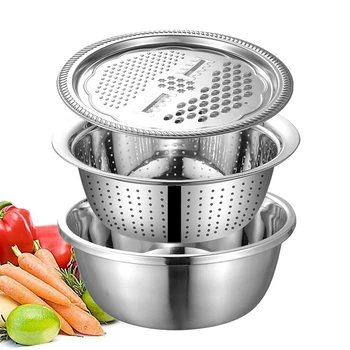 Stainless Steel 3 In 1 Vegetable Slicer Basket Drain Basin Chopper Graters Cheese for Salad Maker Home Gadgets Accessory Gadget
Stainless Steel 3 In 1 Vegetable Slicer Basket Drain Basin Chopper Graters Cheese for Salad Maker Home Gadgets Accessory Gadget