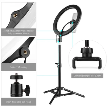 Andoer Video Streaming Kit with 10inch LED Ring Light Ball Head Tripod Remote Shutter with Phone Holder
Andoer Video Streaming Kit with 10inch LED Ring Light Ball Head Tripod Remote Shutter with Phone Holder