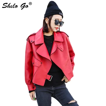 Genuine Leather Jacket Red Drop Shoulder Notched Neck Solid Coat Women Autumn Casual Wrap Belted Highstreet Sheepskin Outwear
Genuine Leather Jacket Red Drop Shoulder Notched Neck Solid Coat Women Autumn Casual Wrap Belted Highstreet Sheepskin Outwear