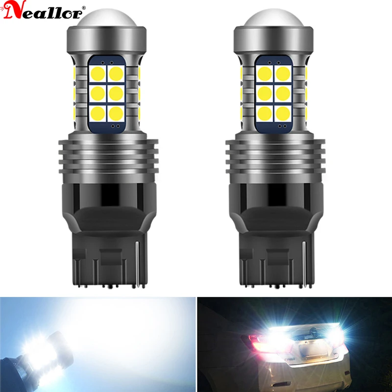 

2pcs 2400Lm T20 W21/5W WY21W 7443 1156 Canbus LED Brake Stop Light Bulbs Error Free No Hyper Flash 24smd White Turbo Diode 12V