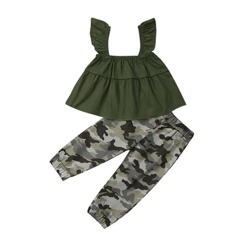Girl Summer Clothes Set 1-6Y Toddler Kids Baby Girls Clothes Sets Green Tank Tops T-shirt Camo Pants Leggings 2PCS Outfits Set
Girl Summer Clothes Set 1-6Y Toddler Kids Baby Girls Clothes Sets Green Tank Tops T-shirt Camo Pants Leggings 2PCS Outfits Set