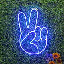 

Victory Gesture Neon Light Led Neon Signs Peace Finger Wall Sign Party Gaming Decoration Kawaii Room Decor Festoon Led Light