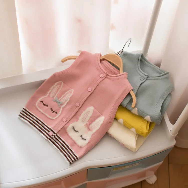 2019 Spring Childrenswear Kids' Sweater GIRL'S Cardigan Single Breasted Cute Rabbit Vest Waistcoat Small CHILDREN'S-
2019 Spring Childrenswear Kids' Sweater GIRL'S Cardigan Single Breasted Cute Rabbit Vest Waistcoat Small CHILDREN'S-