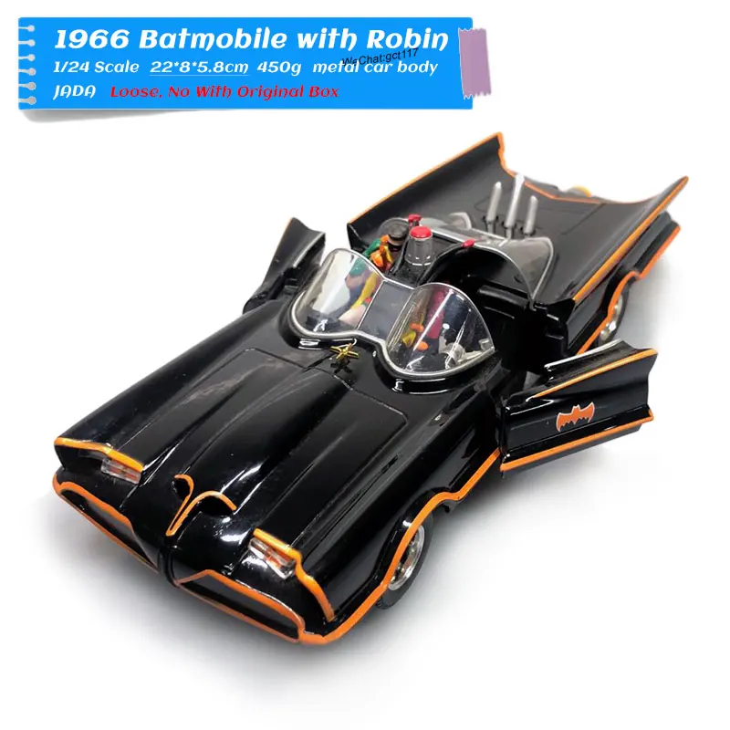JADA 1/24 Scale DC Serises 1966 Batmobile with Robin Diecast Metal Car Model Toy For Gift,Kids,Collection
JADA 1/24 Scale DC Serises 1966 Batmobile with Robin Diecast Metal Car Model Toy For Gift,Kids,Collection