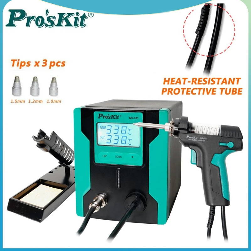 2020 New Release Pro'sKit SS-331H ESD LCD Digital Electric Desoldering Pump BGA Desoldering Suction Vacuum Solder Sucker Gun
2020 New Release Pro'sKit SS-331H ESD LCD Digital Electric Desoldering Pump BGA Desoldering Suction Vacuum Solder Sucker Gun