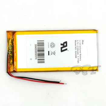 Rechargeable Li-Polymer Lithium Battery 3.7V 524288 2100mAh Battery With PMC For Toy MP3 MP4 GPS Speaker LED Light Camera
Rechargeable Li-Polymer Lithium Battery 3.7V 524288 2100mAh Battery With PMC For Toy MP3 MP4 GPS Speaker LED Light Camera