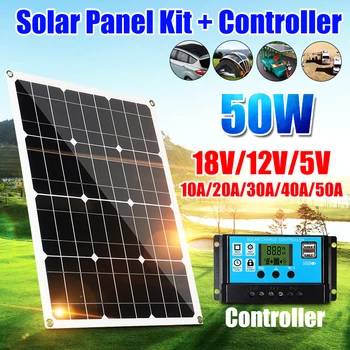 50W 12V Solar Panel Solar Cells Poly Solar Panel Dual USB Output 10/20/30/40/50A controller for Car Yacht Battery Boat Charger
50W 12V Solar Panel Solar Cells Poly Solar Panel Dual USB Output 10/20/30/40/50A controller for Car Yacht Battery Boat Charger