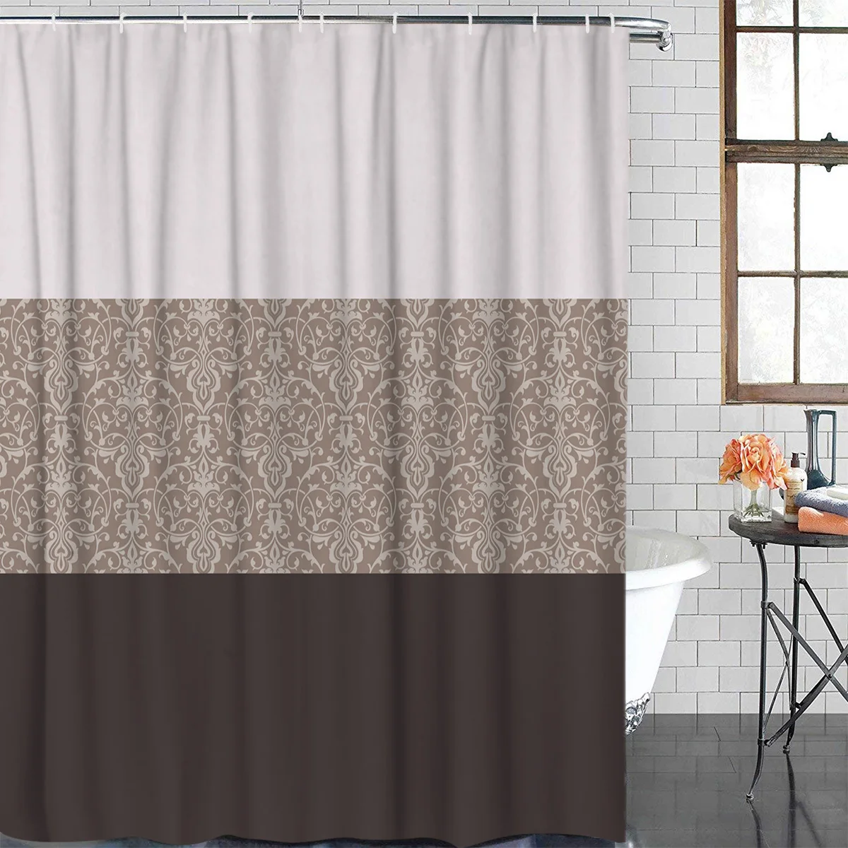Stripes and Classical Baroque Figures Striped Pattern with Gold Glitter Polyester Fabric Bathroom Shower Curtain Set with Hooks
Stripes and Classical Baroque Figures Striped Pattern with Gold Glitter Polyester Fabric Bathroom Shower Curtain Set with Hooks