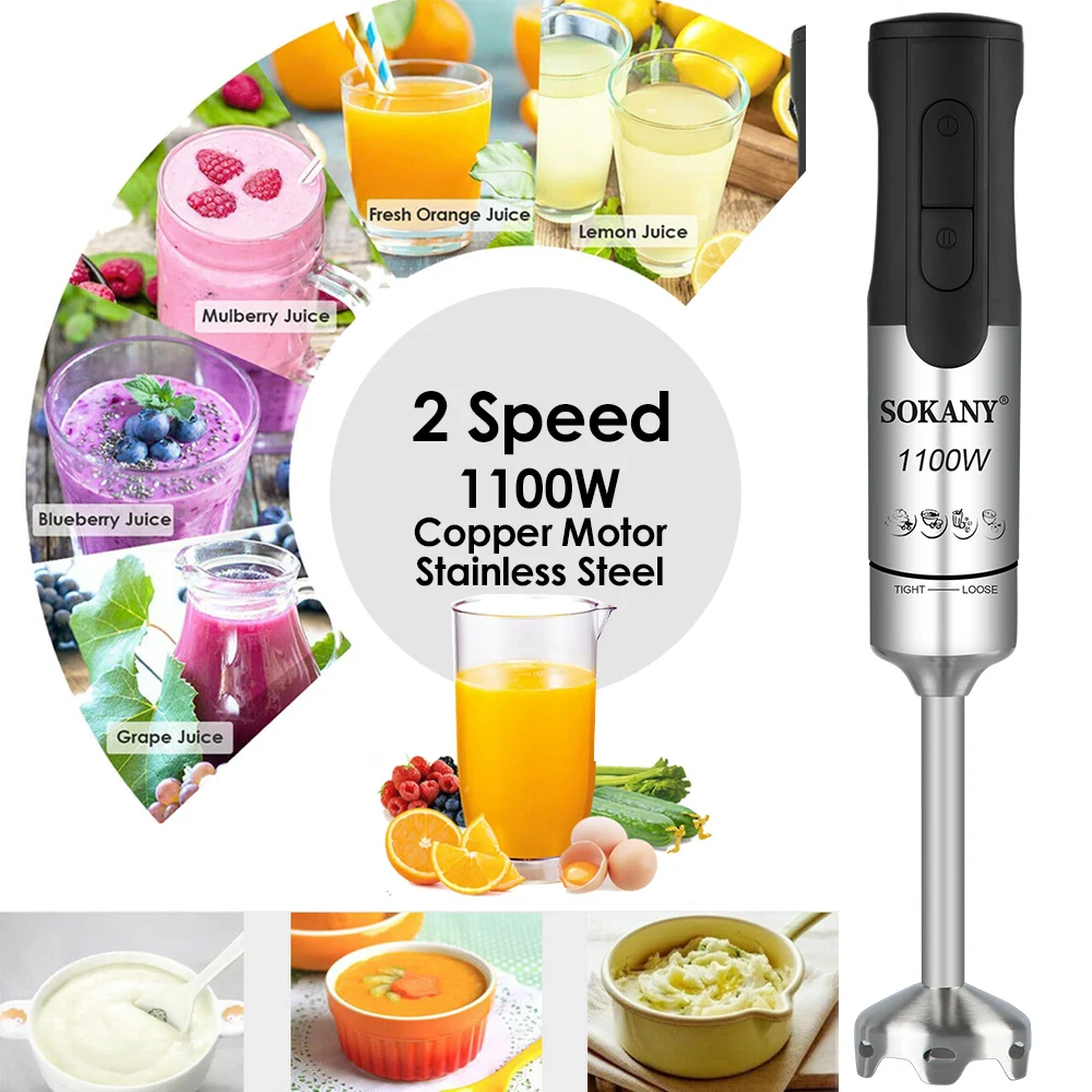 High Power Household Mixer Hand Blender with Electric 4-Blade Meat Chopper Grinder Whisk 2 Speeds Electric Juicer Fruit Mixer
High Power Household Mixer Hand Blender with Electric 4-Blade Meat Chopper Grinder Whisk 2 Speeds Electric Juicer Fruit Mixer