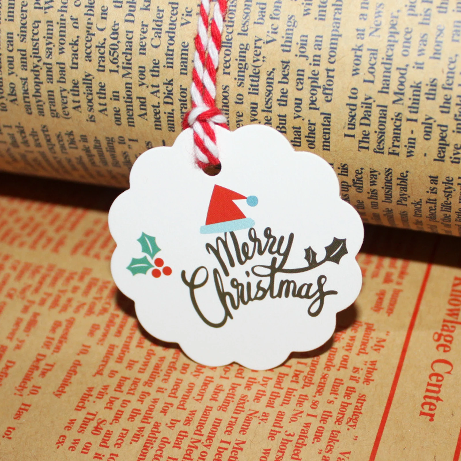 christmas kraft paper tags diy round label wedding gift