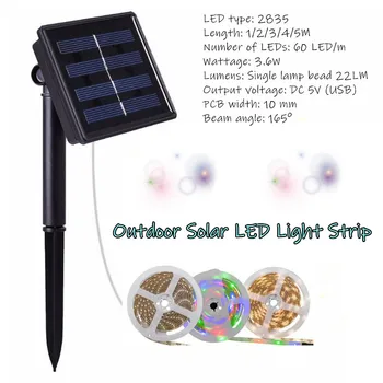1/2/3/4/5M Solar Powered LED Light Strip 2835 SMD Outdoor Waterproof RGB Light Flexible Adjustable String Lights Ribon Tape Lamp
1/2/3/4/5M Solar Powered LED Light Strip 2835 SMD Outdoor Waterproof RGB Light Flexible Adjustable String Lights Ribon Tape Lamp
