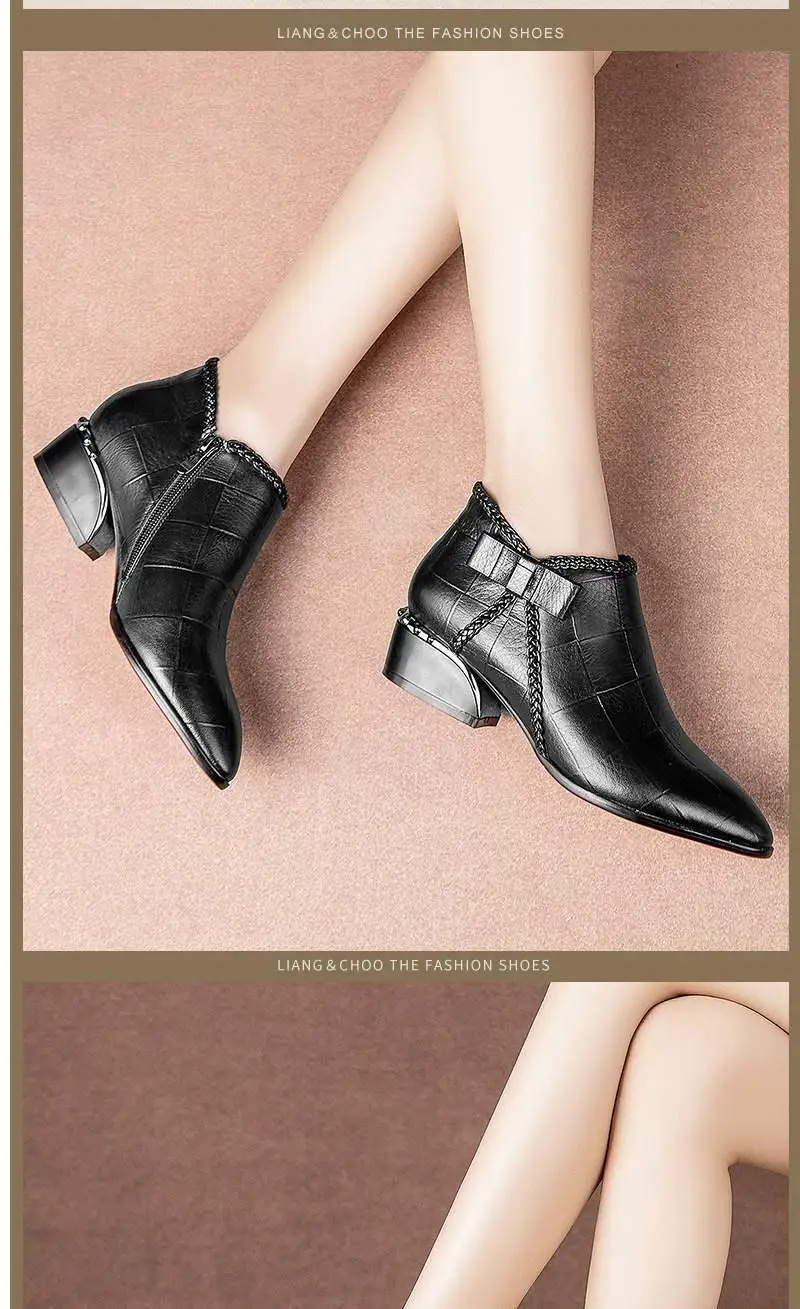 Pointed Toe Beige Square Heel Women Boots 2019 Fashion Butterfly-knot Ankle Boots Zipper PU Leather Rubber Zapatos Mujer Pointed Toe Beige Square Heel Women Boots 2019 Fashion Butterfly-knot Ankle Boots Zipper PU Leather Rubber Zapatos Mujer